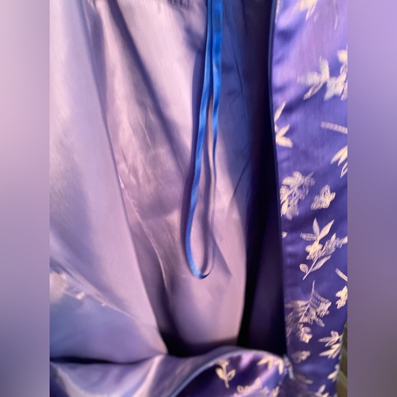 Vintage Lilly Pulitzer Sleeveless Midi Shift Floral Silk Dress Blue Women Size 4 - Picture 12 of 13